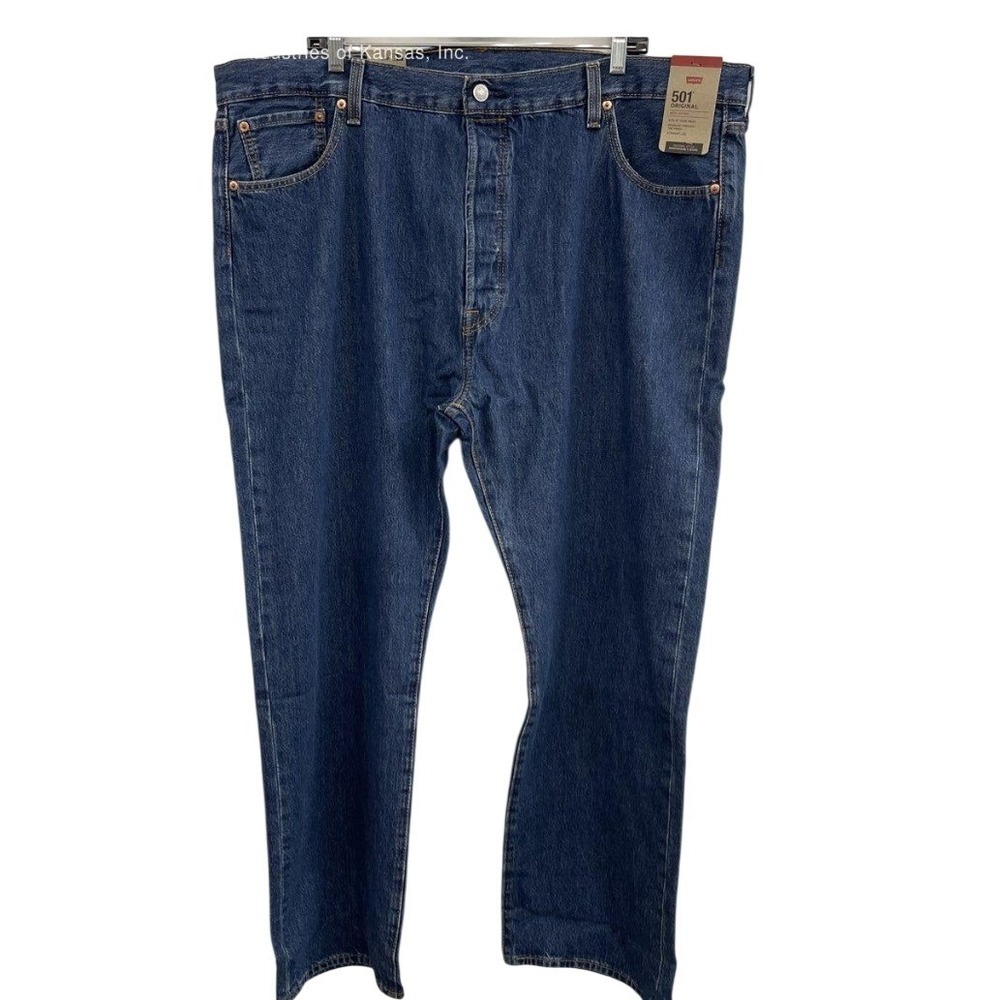 Levis 501 Original Straight Leg Blue Cotton Jeans Mens 44x32